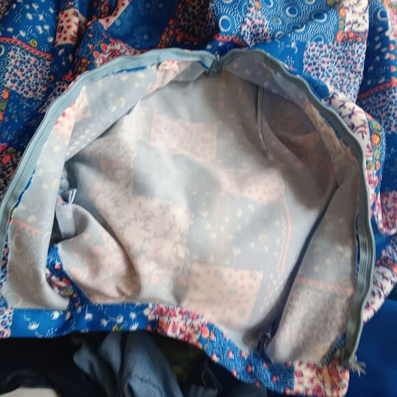 1OF1 XS Vintage 70s Patchwork Maxi Dress Ruffled Hem Prairie Disco Print 1970's - Picture 8 of 8